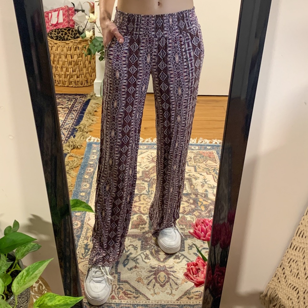Mossimo ‘Soft WideLeg Pant’ Burgundy Print XS